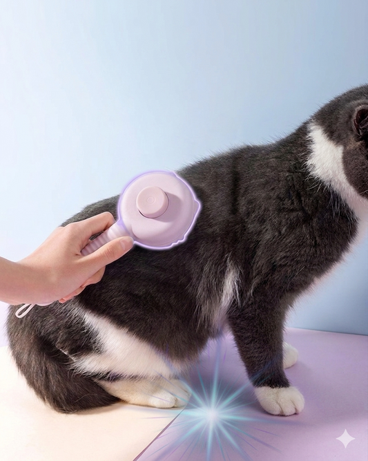 The Petal Brush™ | One-Click Hair Release Cat Grooming Brush — Reduces Shedding, Prevents Hairballs & Supports Skin Health