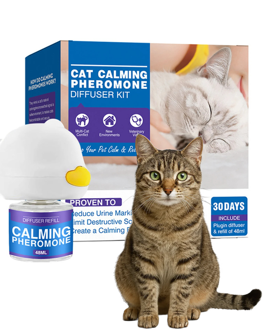The Sanctuary Diffuser Kit™ for Anxious Cats | Calming Pheromone Plug-In — Drug-Free Stress Relief, Stops Scratching, Spraying & Hiding